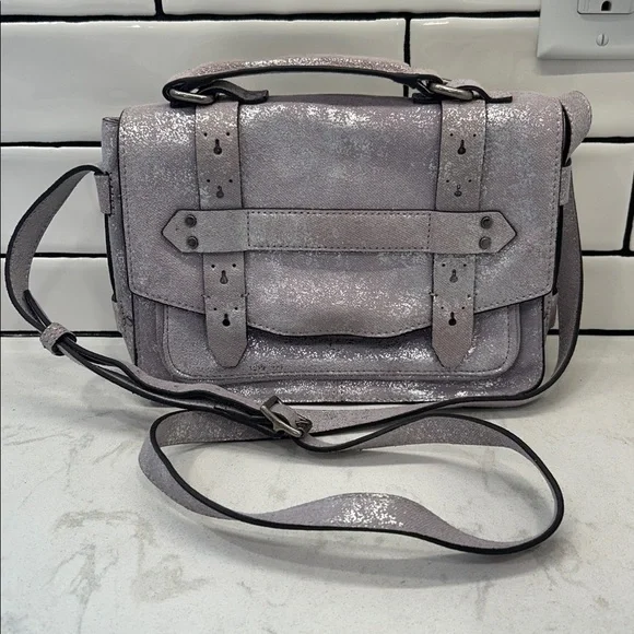 Aimee Kestenberg Leather Flap Crossbody City Gypsy Lavender Denim NWT